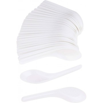 Plastic Chinese Soup Spoon 100's White