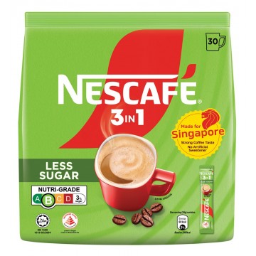 Nescafe 3-in-1 Less Sugar Instant Coffee (30 Sticks) 14g