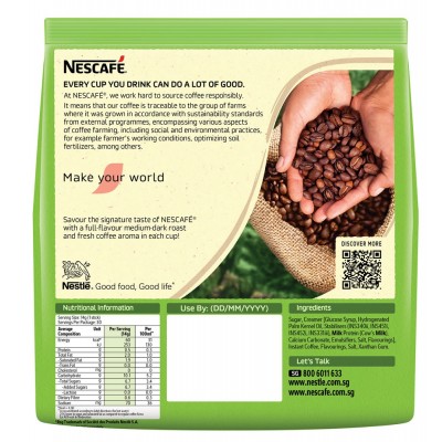 Nescafe 3-in-1 Less Sugar Instant Coffee (30 Sticks) 14g