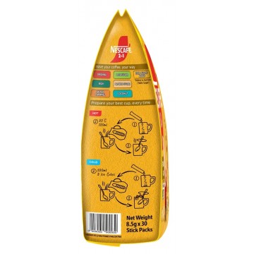Nescafe 2-in-1 Zero Sugar Added Instant Coffee 8.5g ( 30 Sachets )