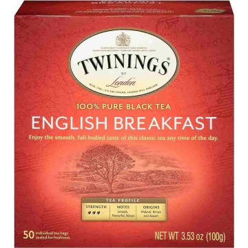 Twinings English Breakfast Black Tea In Enveloped ( 50 Bags ) 2g