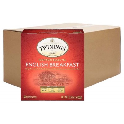 Twinings English Breakfast Black Tea In Enveloped Bag (10 Boxes, 50 Bags Each)