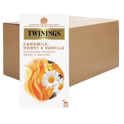 Twinings Camomile, Honey & Vanilla Fruit Infusion Tea In Enveloped Bag  (12 Boxes, 25 Bags Each)