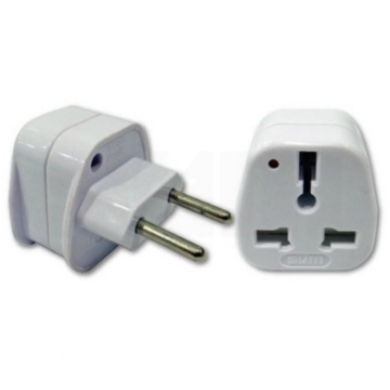 SUM 2-Pin Travel Adapter with Safety Shutter & Light - 8102N ( Euro, South America, China, Vietnam ) SUM 2-Pin Travel Adapter with Safety Shutter & Light - 8102N ( Euro, South America, China, Vietnam )