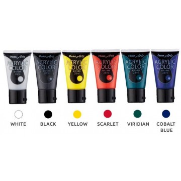 Pentel Acrylic Paint 28ml 6 Colours Set