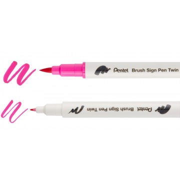 Pentel Brush Sign Pen Twin Tip 12 Colours Set