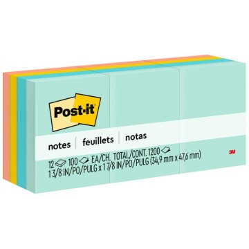 3M Post-it Notes 653AST (1.5" x 2") 12'S Marseille Collection