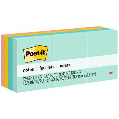3M Post-it Notes 653-AST (1.5" x 2") 12'S Marseille Collection