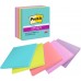3M Post-it Super Sticky Notes 654-5SSMIA (3" x 3") Miami Collection - 1