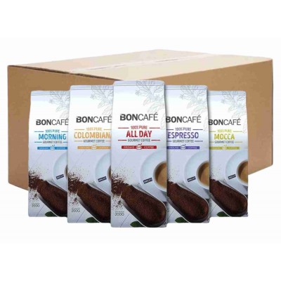 Boncafe Gourmet Ground Coffee Powder 200g  (12 Packets)
