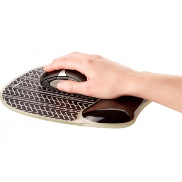 Fellowes Ergonomic Mouse Pad Wrist Rest–Black Chevron