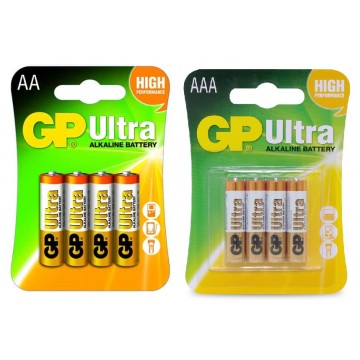 GP Ultra Alkaline Battery (AA, AAA) 4'S