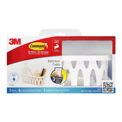 3M Command Bath Accessories Corner Caddy / Shower Caddy / Soap Dish With  Large Strips & Alcohol Wipes