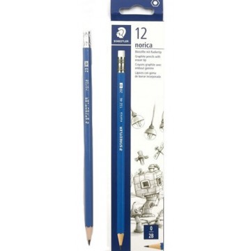 Staedtler Norica Pencil  With Rubber Tip 12'S 2B