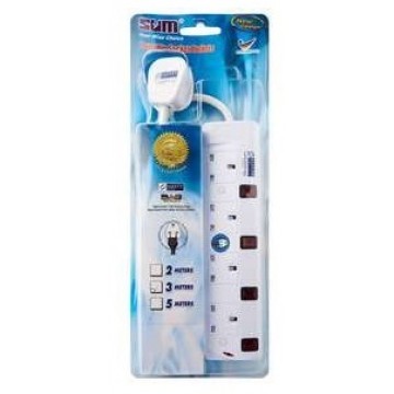 SUM 4-Way Portable Extension Socket Cable 3.0m with Neon and Surge Protector SUM 4-Way Portable Extension Socket Cable 3.0m with Neon and Surge Protector