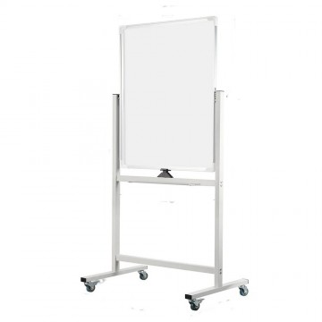 Mobile Magnetic Whiteboard (60 x 90cm) Aluminium Frame Double-Sided Vertical - With Installation