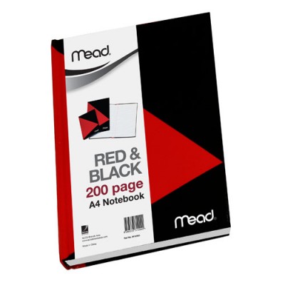 Mead Red & Black Hardcover Book 200 Pages A4