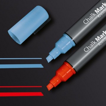Sigel GL183 Chalk Marker 50 Chisel Tip 2'S (Red/Blue)