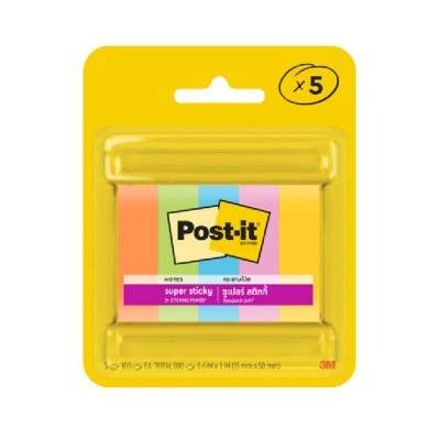 3M Post-it Super Sticky Pagemarkers 670-5SSAU (15 x 50mm) Rio Collection