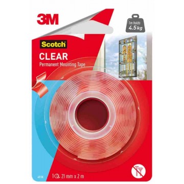 3M Scotch Permanent Mounting Tape (21mm x 2m) Clear
