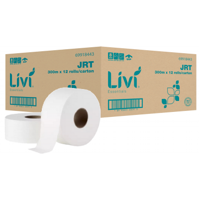 Livi 2-Ply Jumbo Toilet Tissue Roll (12 Rolls) 300m
