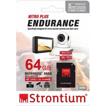 Strontium Nitro Plus Endurance MicroSD Memory Card w/Adapter 64GB