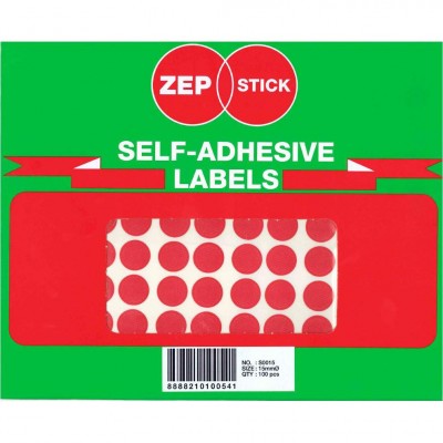 Notarial Round Seal 15mm Red (100 Seals)