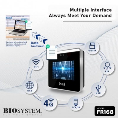 Biosystem Finger & Face Scan Time Attendance System FR168 - With Installation