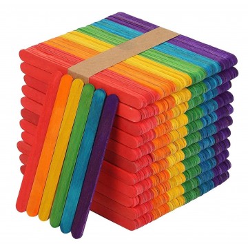 Ice cream Popsicle Stick 115x10x2mm 100's Coloured