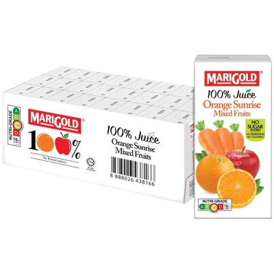 Marigold 100% Orange Sunrise Mix Packet Juice 200ml 24's