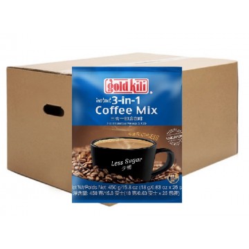 Gold Kili 3-in-1 Coffee Mix Less Sugar ( 24 packets, 25 sachets )