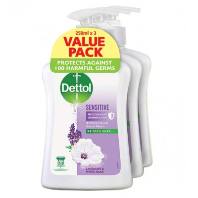 Dettol Anti-Bacterial Liquid Hand Wash (3 Bottles) 250ml