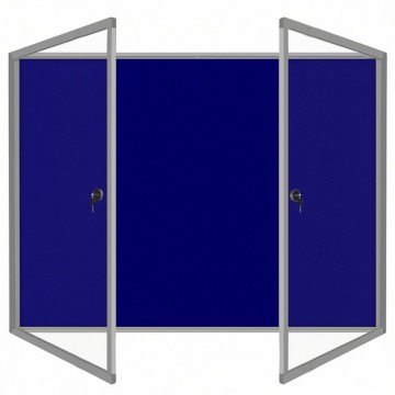 Enclosed Felt Noticeboard w/Open Acrylic Door & Lock (90 x 120cm) Aluminium Frame
