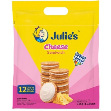 Julie's Cheese Sandwich Biscuits (12 Packets) 336g