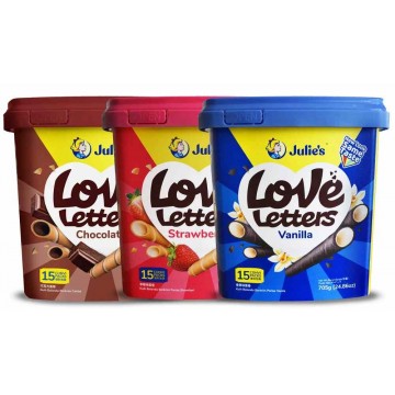 Julie's Love Letters (6 Tubs) 705g (Chocolate, Strawberry, Vanilla)