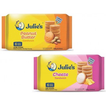 Julie's Sandwich Biscuits (24 Packets) 168g (Peanut Butter, Cheese)