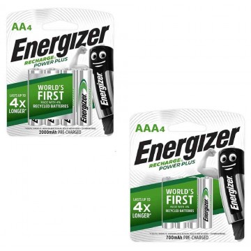 Energizer Power Plus Rechargeable Battery (AA, AAA) 4'S