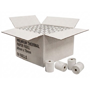 Premium Thermal Paper Roll (50 Rolls) POS Receipt (80 x 76mm)