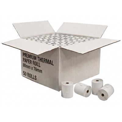 Premium Thermal Paper Roll (50 Rolls) POS Receipt (80 x 76mm)