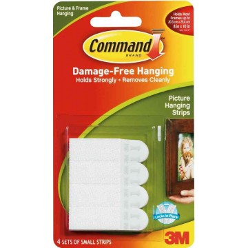 3M Command 17202 Damage-Free Picture Hanging Strips Small 4'S 450g