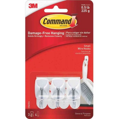 3M Command 17067 Damage-Free Hanging Wire Toggle Hook Small 3’S 225g