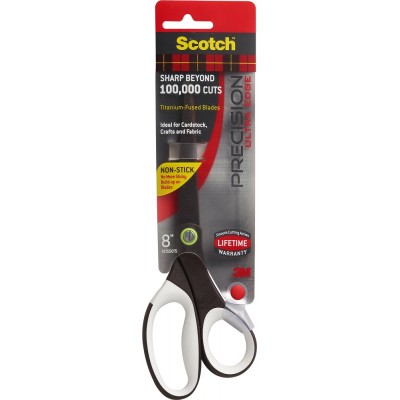 3M Scotch Titanium Precision Ultra Edge Non-Stick Scissors 8"