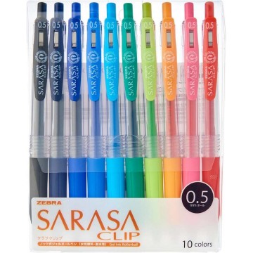 Zebra Sarasa Clip Gel Ink Pen 0.5mm Retractable 10'S - Pre-Order Only