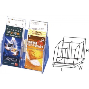 STZ Acrylic 2-Tier Brochure Holder (4 Pockets) DL Vertical