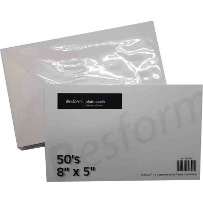 Besform Plain Cards (8" x 5") 50'S