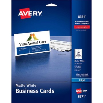 Avery Matte White Business Cards 250'S (2