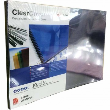 GBC PVC Binding Cover 0.18mm A3 100'S Clear