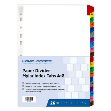 HnO Paper Divider Mylar Index Tabs (A-Z) A4 Colour
