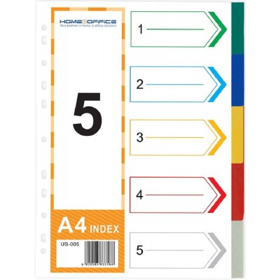 HnO PP Index Divider (5 Colour) A4
