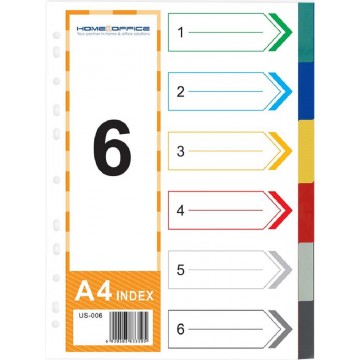 HnO PP Index Divider (6 Colour) A4